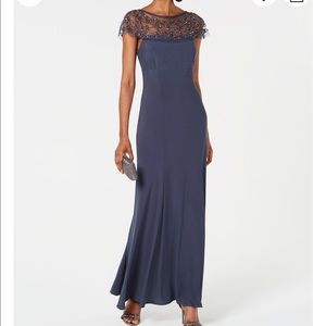Long, navy dress, size 14